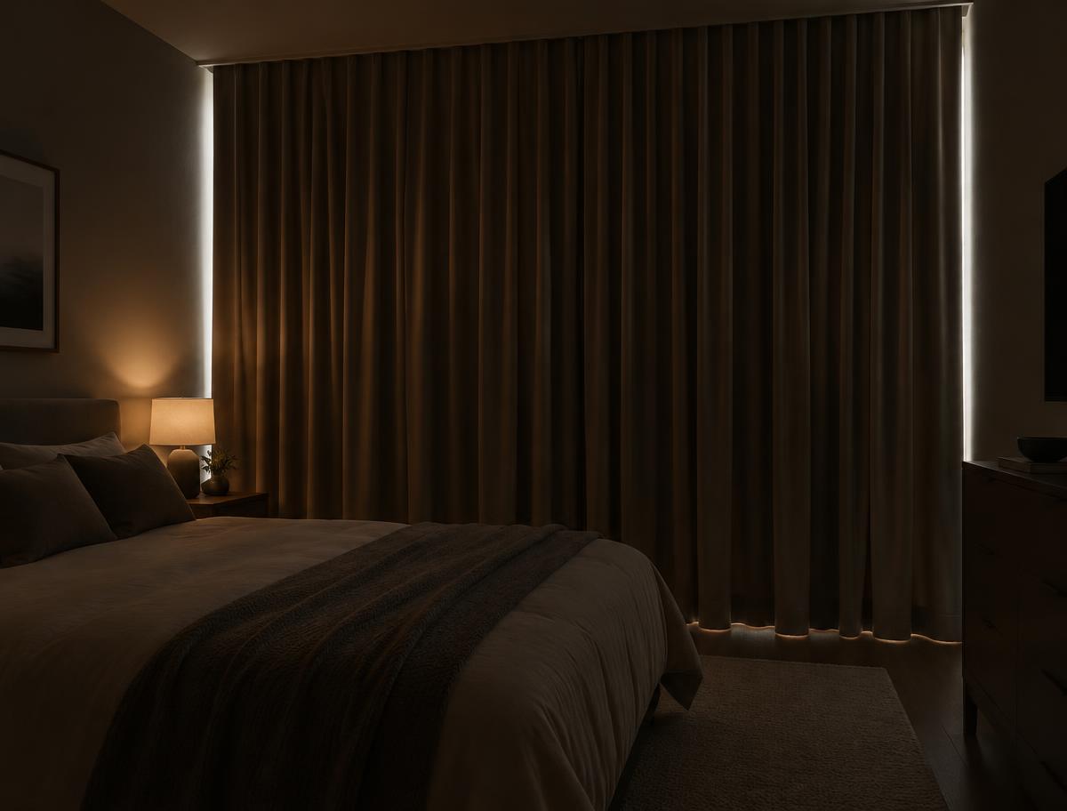 Cortinas blackout en dormitorio