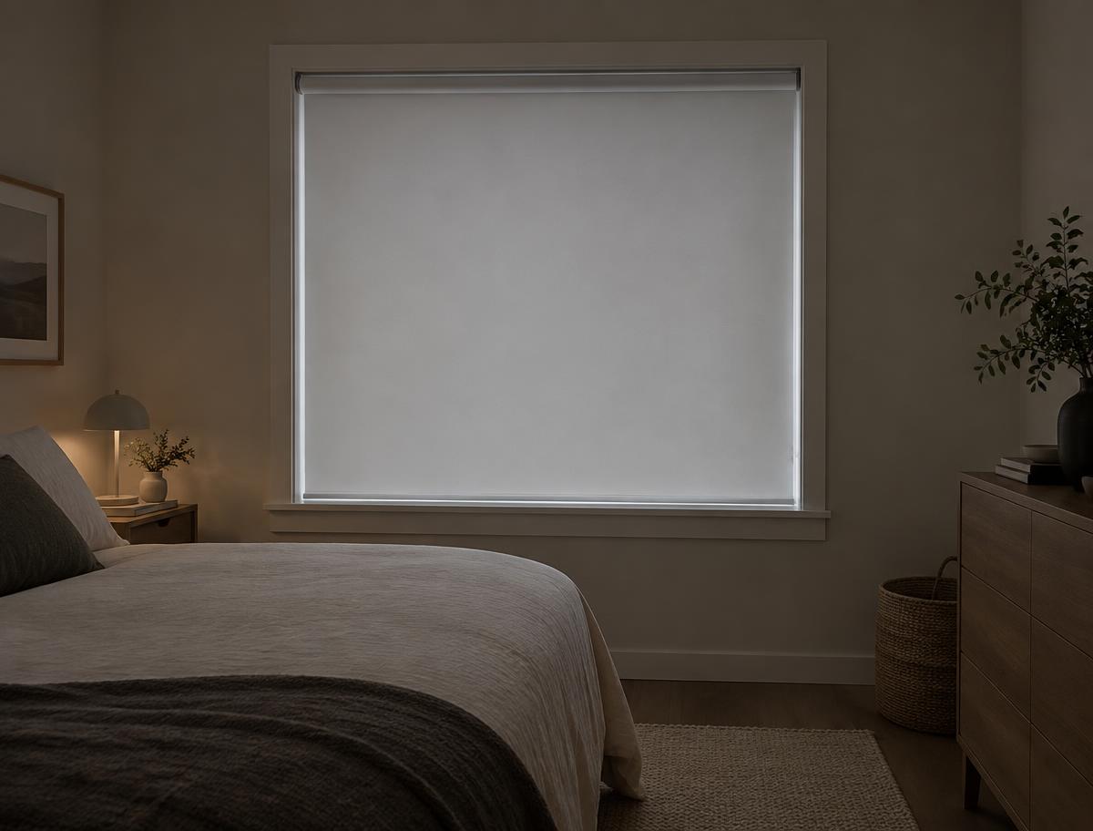 Roller blackout en dormitorio